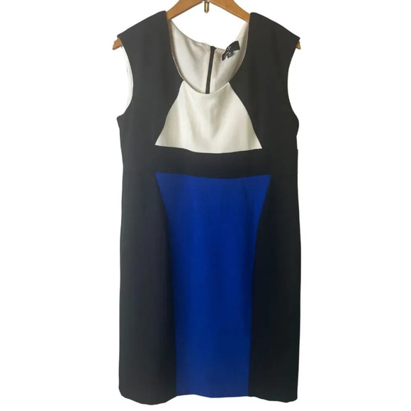 Ronni Nicole Colorblock Shift Dress Navy and Black Size 14P - Picture 1 of 11